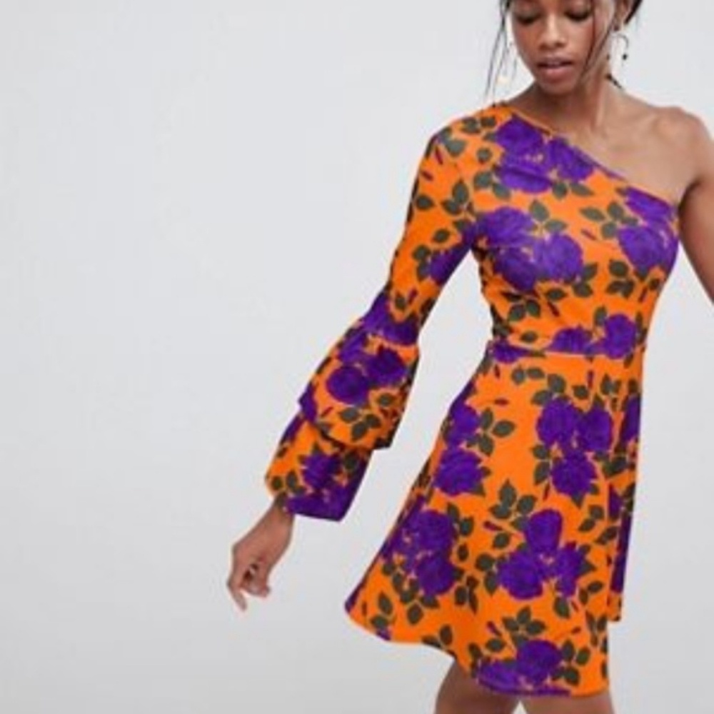 Orange dress with purple dress